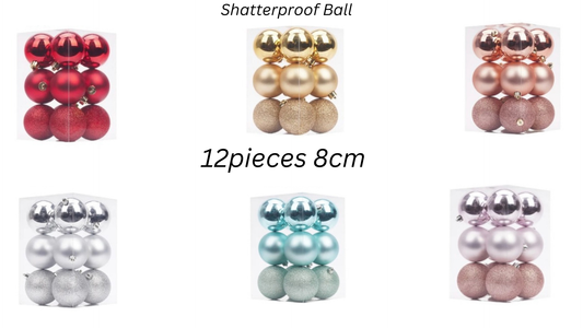 BALL shatterproof 12pcs-8cm