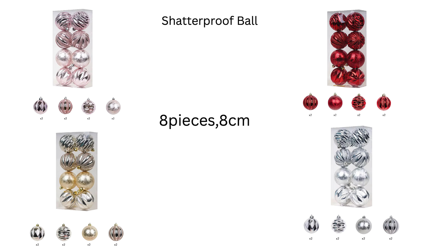 BALL shatterproof 8pcs-8cm